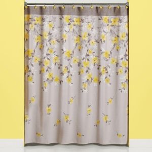 Yellow and Gray Shower Curtain